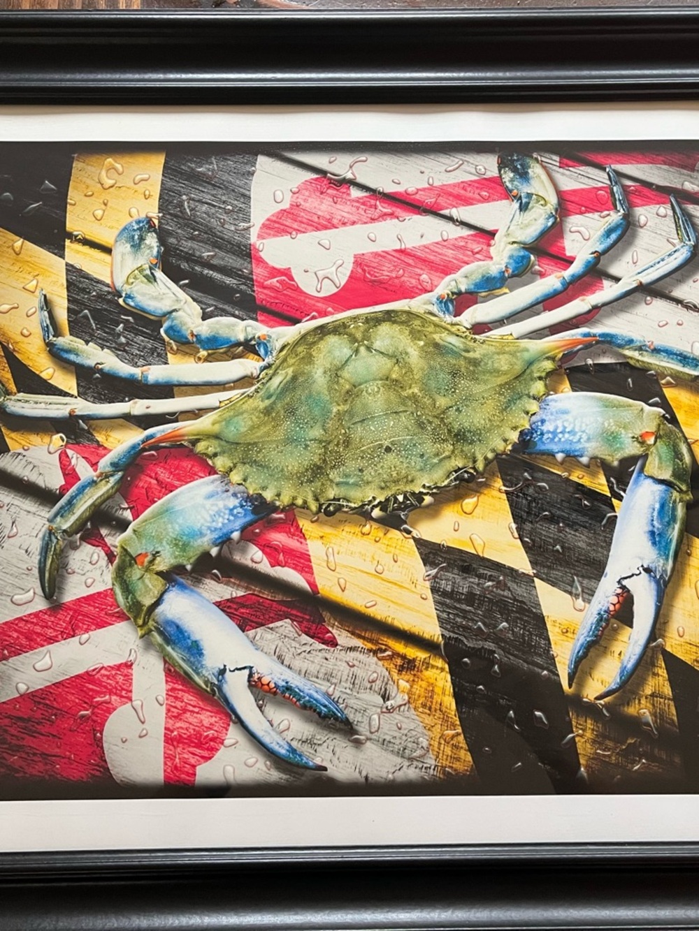 Blue Crab Wall Art Print featuring Maryland Flag Colors